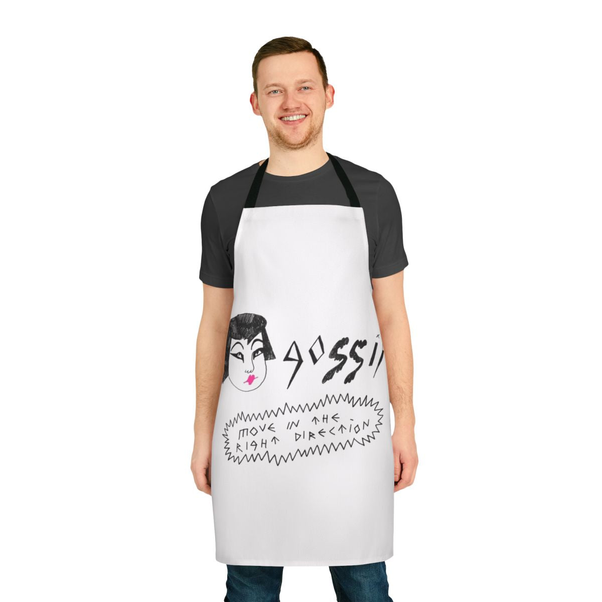 Apron with music-themed design for music fans and home cooks