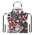 Fashionable apron featuring a world domination tour design for music and anime enthusiasts