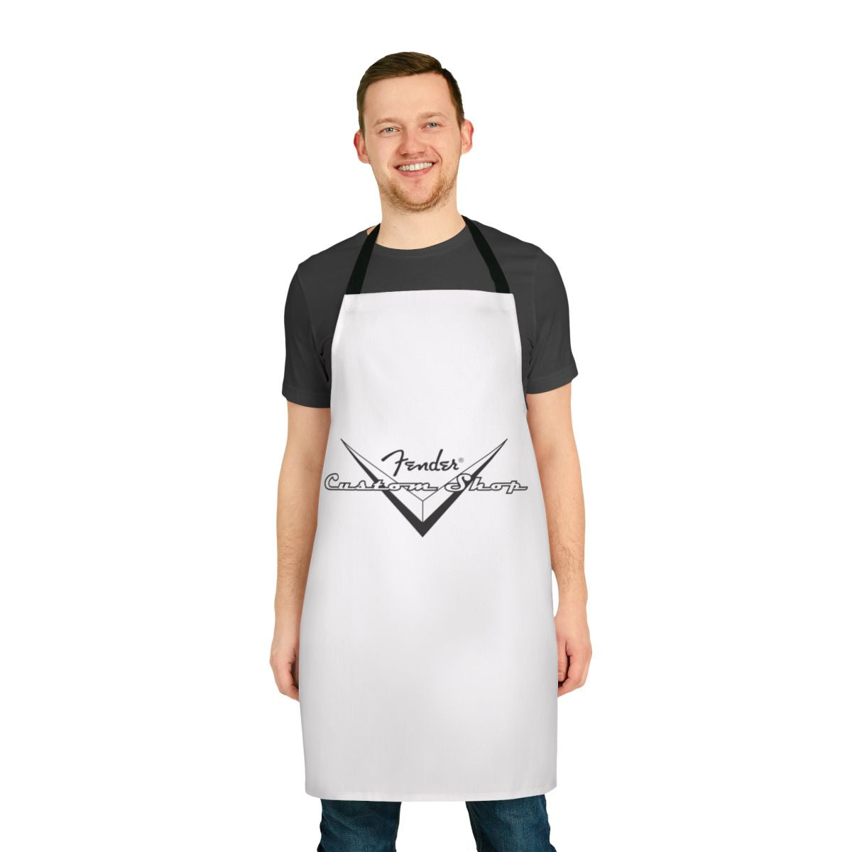 A fashionable apron featuring a musical theme, suitable for pop music enthusiasts.