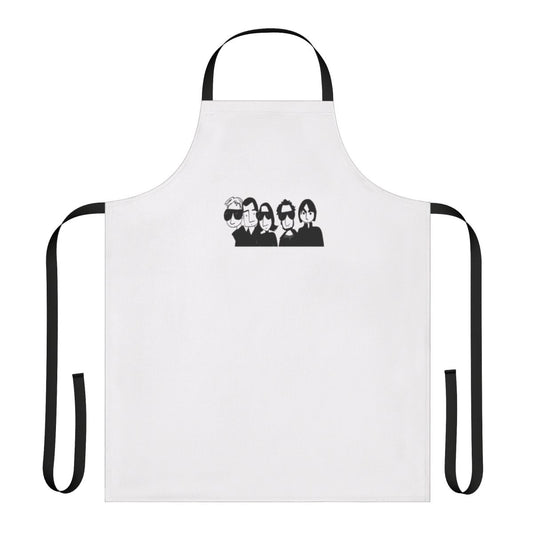 Vibrant apron featuring the logo and imagery of the Spanish indie band Los Planetas