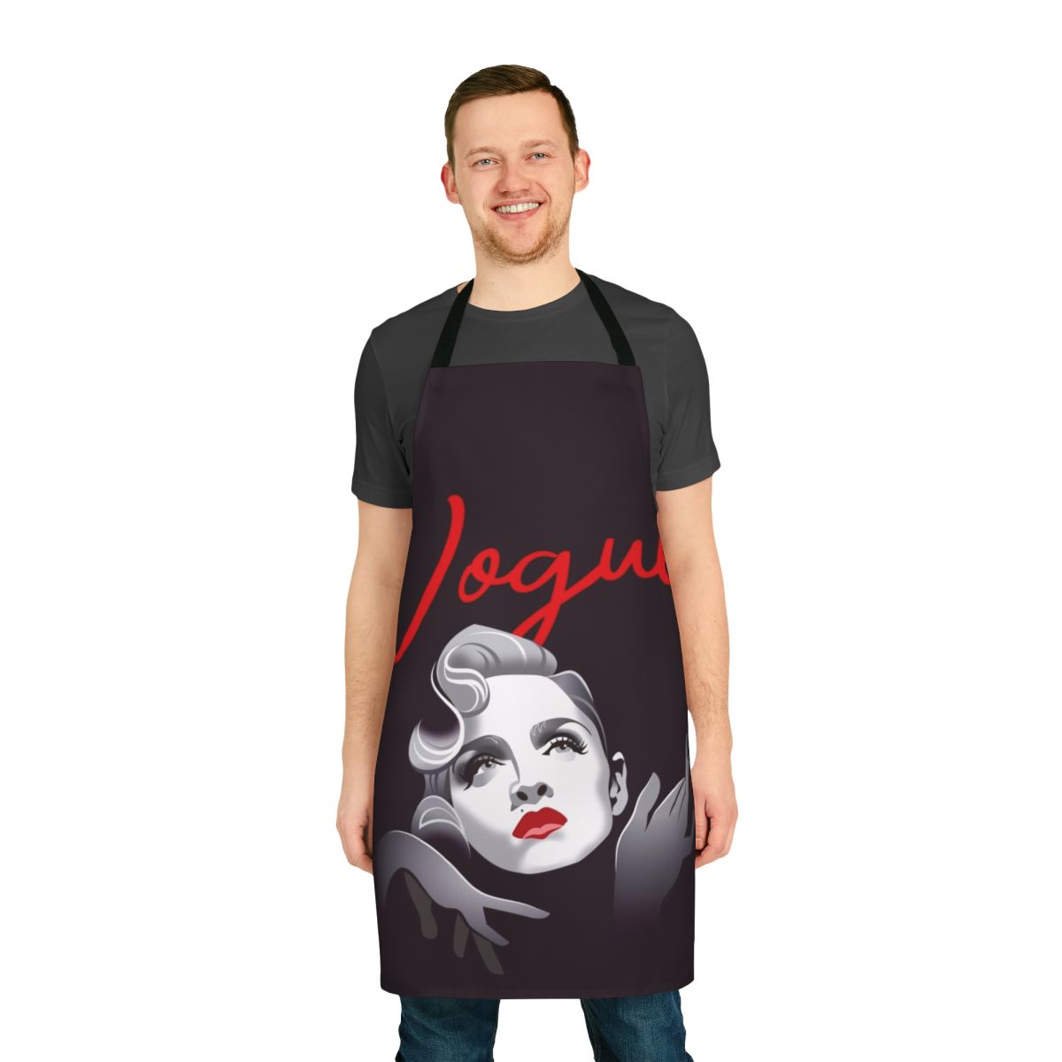 Stylish apron featuring pop art and music-inspired designs by Alejandro Mogolloart