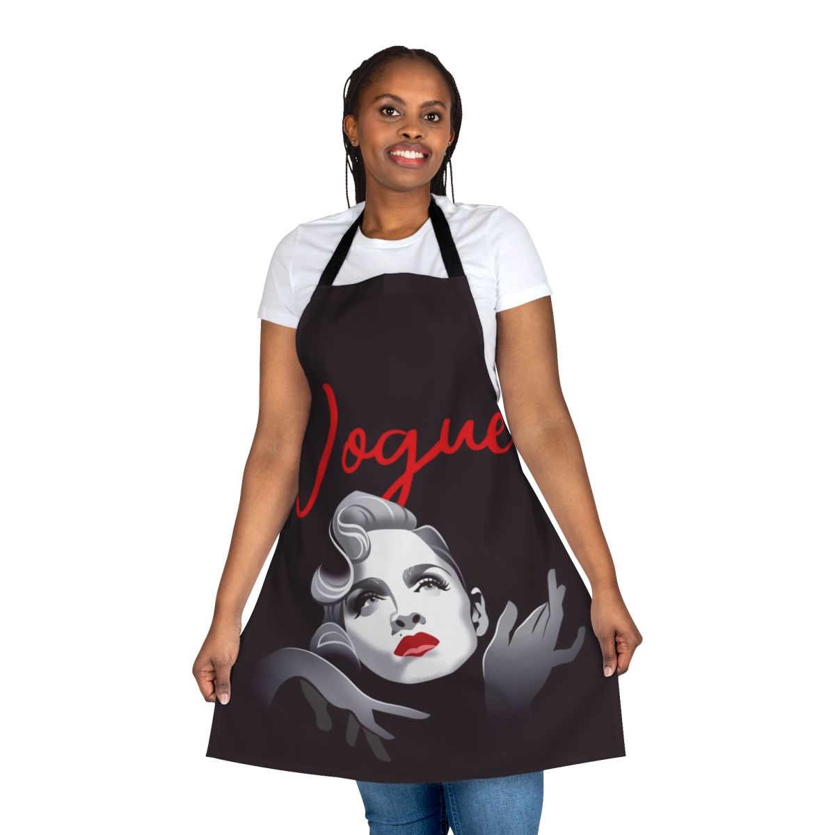 Stylish apron featuring pop art and music-inspired designs by Alejandro Mogolloart