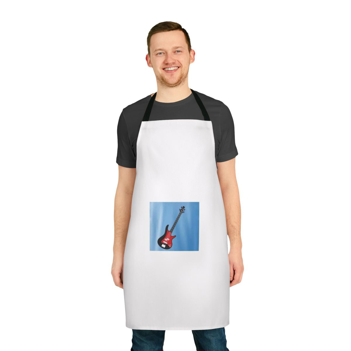 Stylish apron featuring music and guitar design for music lovers