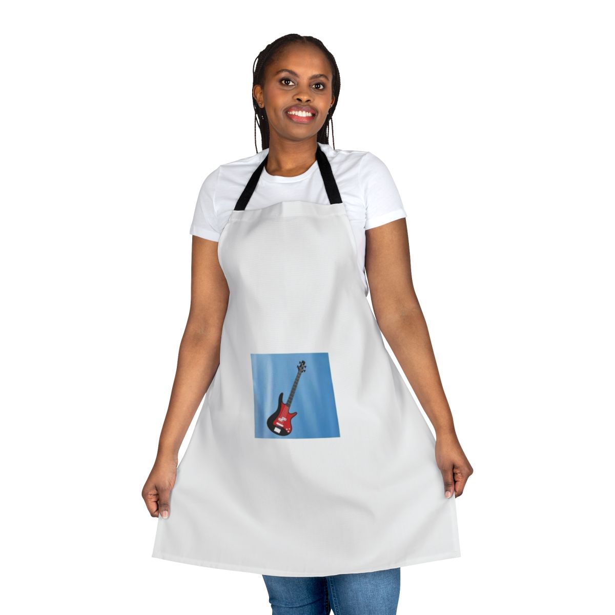 Stylish apron featuring music and guitar design for music lovers