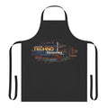 A stylish apron featuring a sleek music-themed design, perfect for music enthusiasts and DJs.