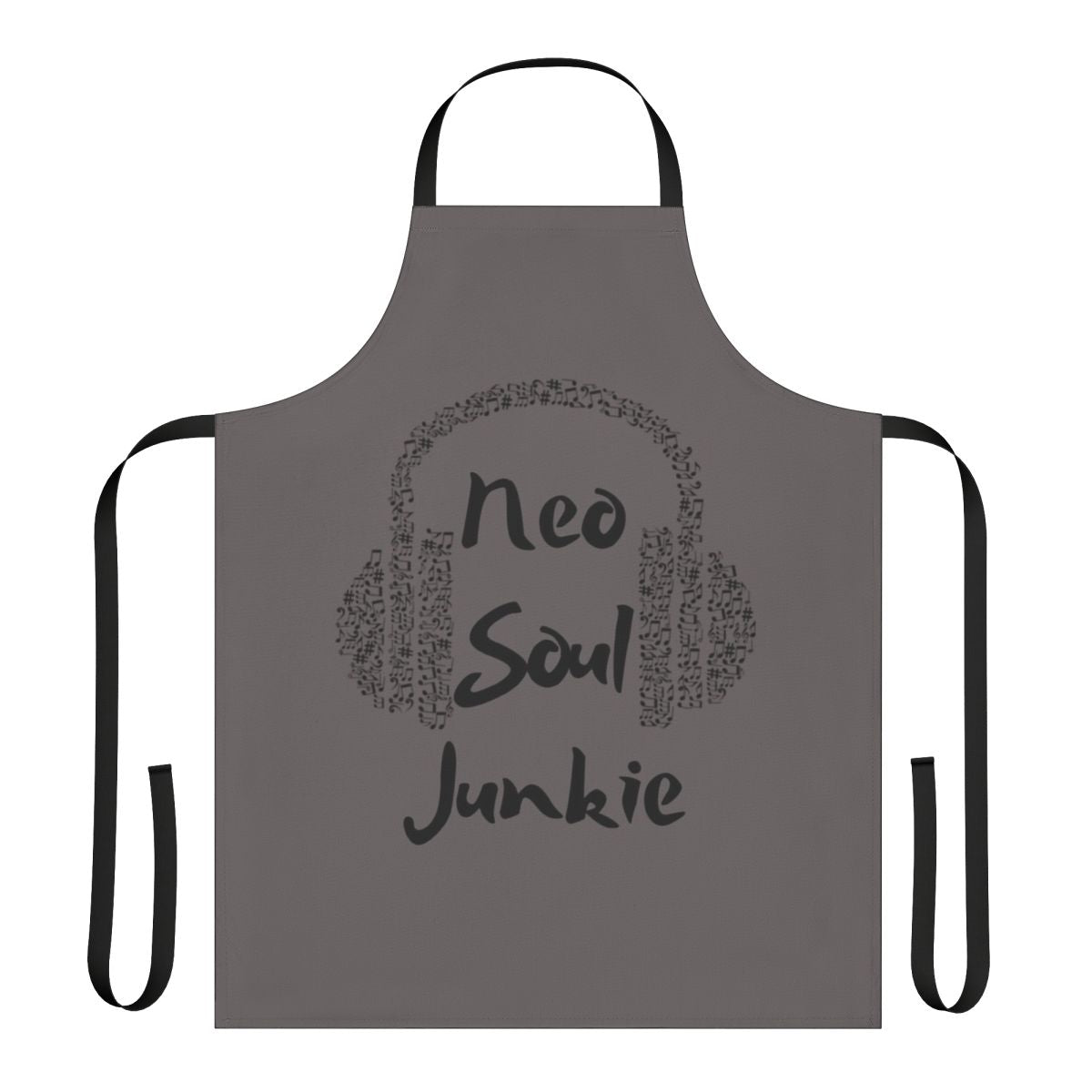Apron with a music-themed design featuring headphones, suitable for neo soul, R&B, jazz, and other music lovers.