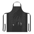 Stylish black and white apron with Muse-inspired design