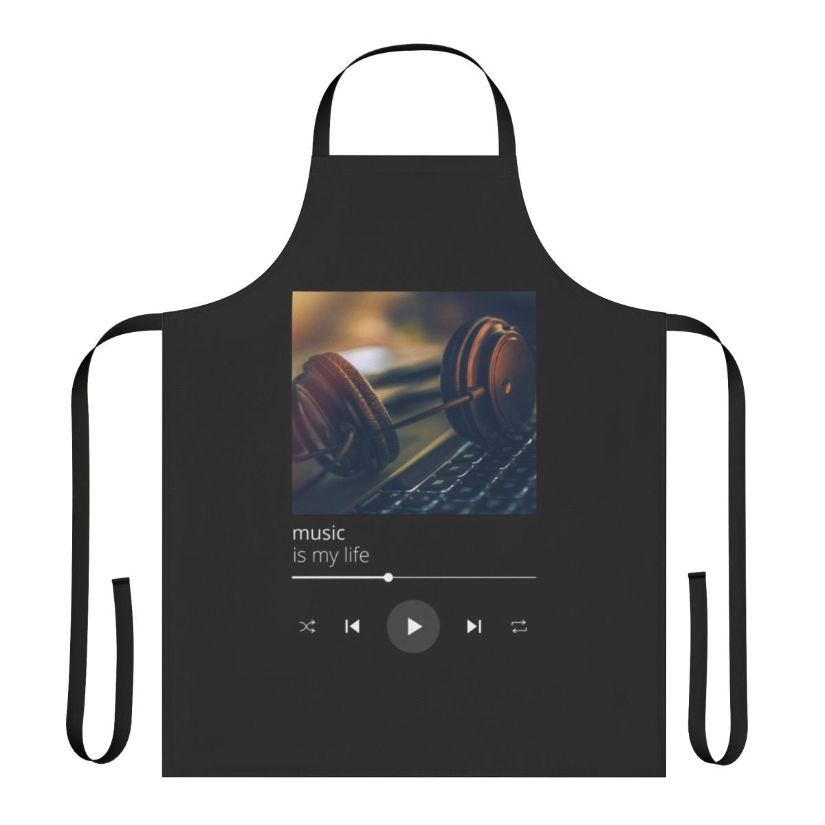 Musician's apron with "Music Is My Life" text