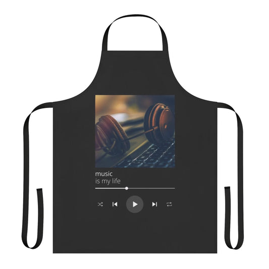 Musician's apron with "Music Is My Life" text
