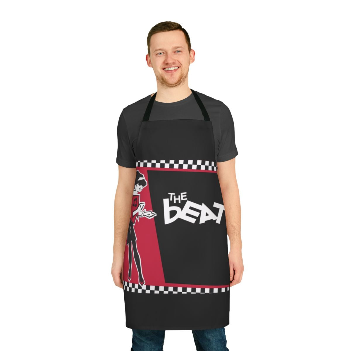 Stylish and high-quality apron with a musical beat design