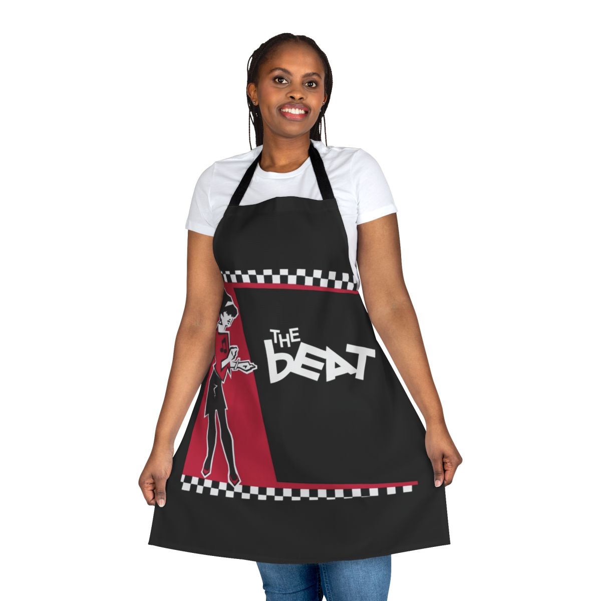 Stylish and high-quality apron with a musical beat design