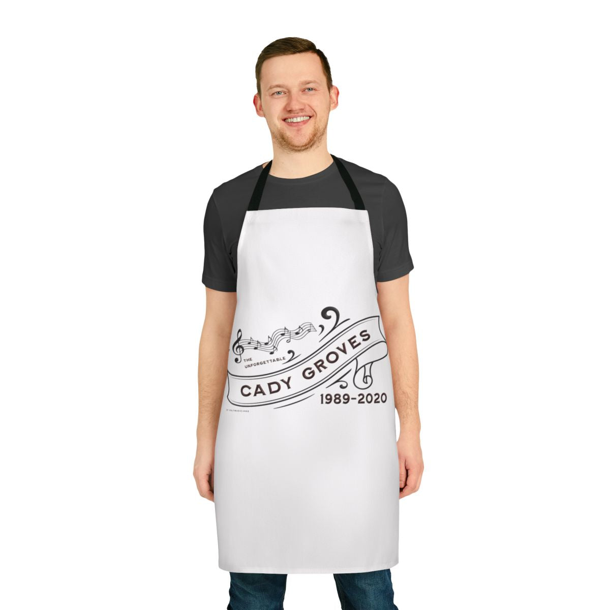Apron featuring the name and logo of musician Cady Groves