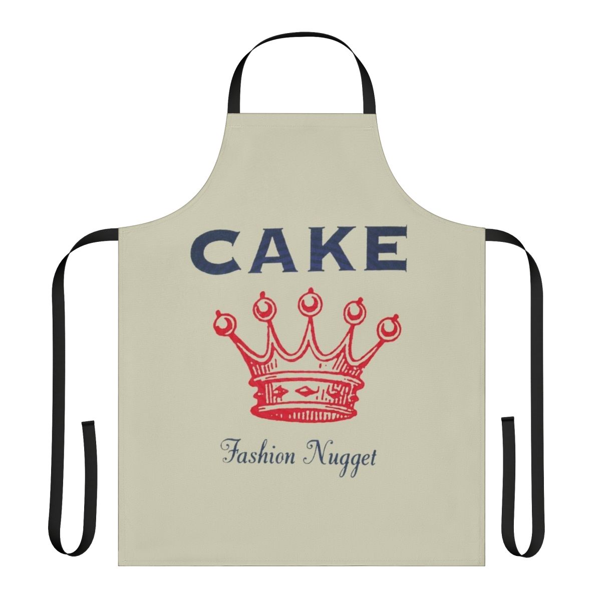 A fashionable apron featuring a music-themed design, perfect for cake bakers and vinyl record enthusiasts.