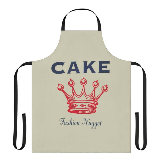 A fashionable apron featuring a music-themed design, perfect for cake bakers and vinyl record enthusiasts.