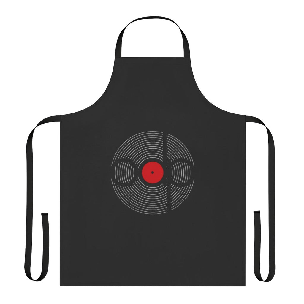 Music-themed apron with "Offlaga Disco Pax" design