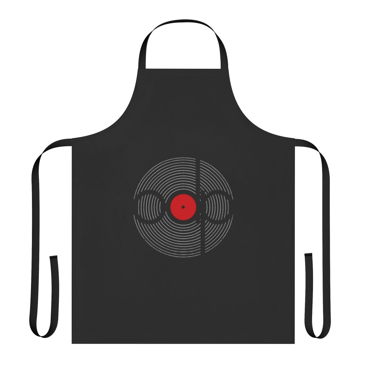 Music-themed apron with "Offlaga Disco Pax" design