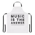 Stylish music themed apron featuring the quote "Music Is The Answer"