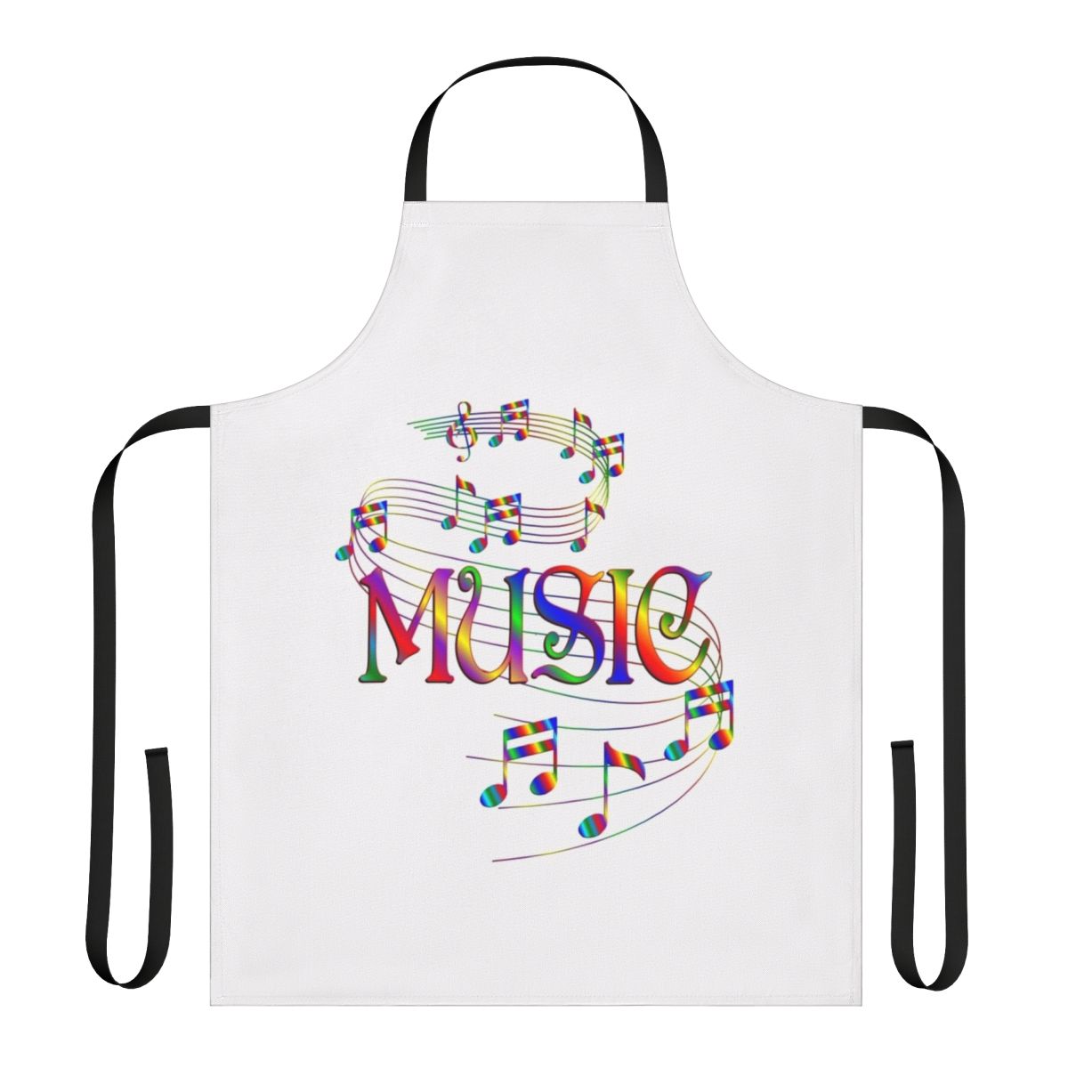 Flowing Music Notes Apron, perfect for music lovers and musicians