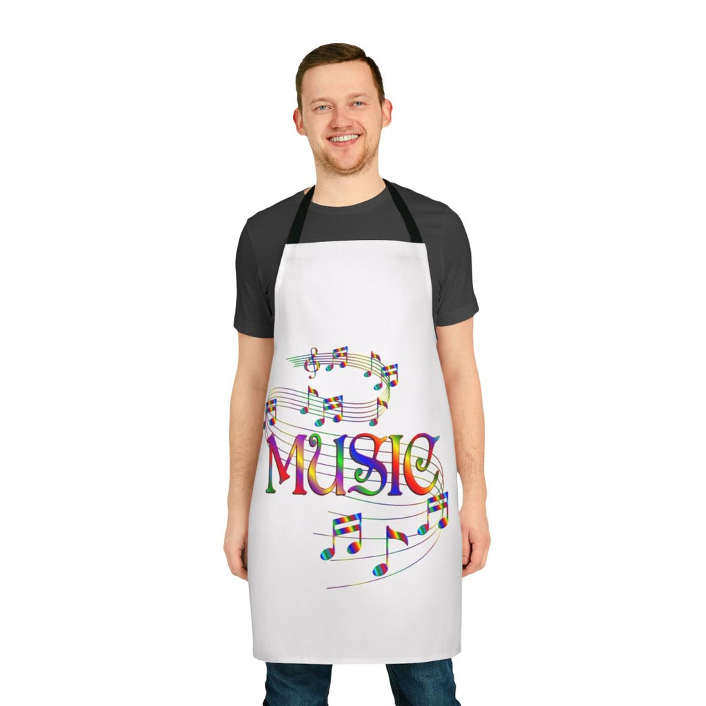 Flowing Music Notes Apron, perfect for music lovers and musicians