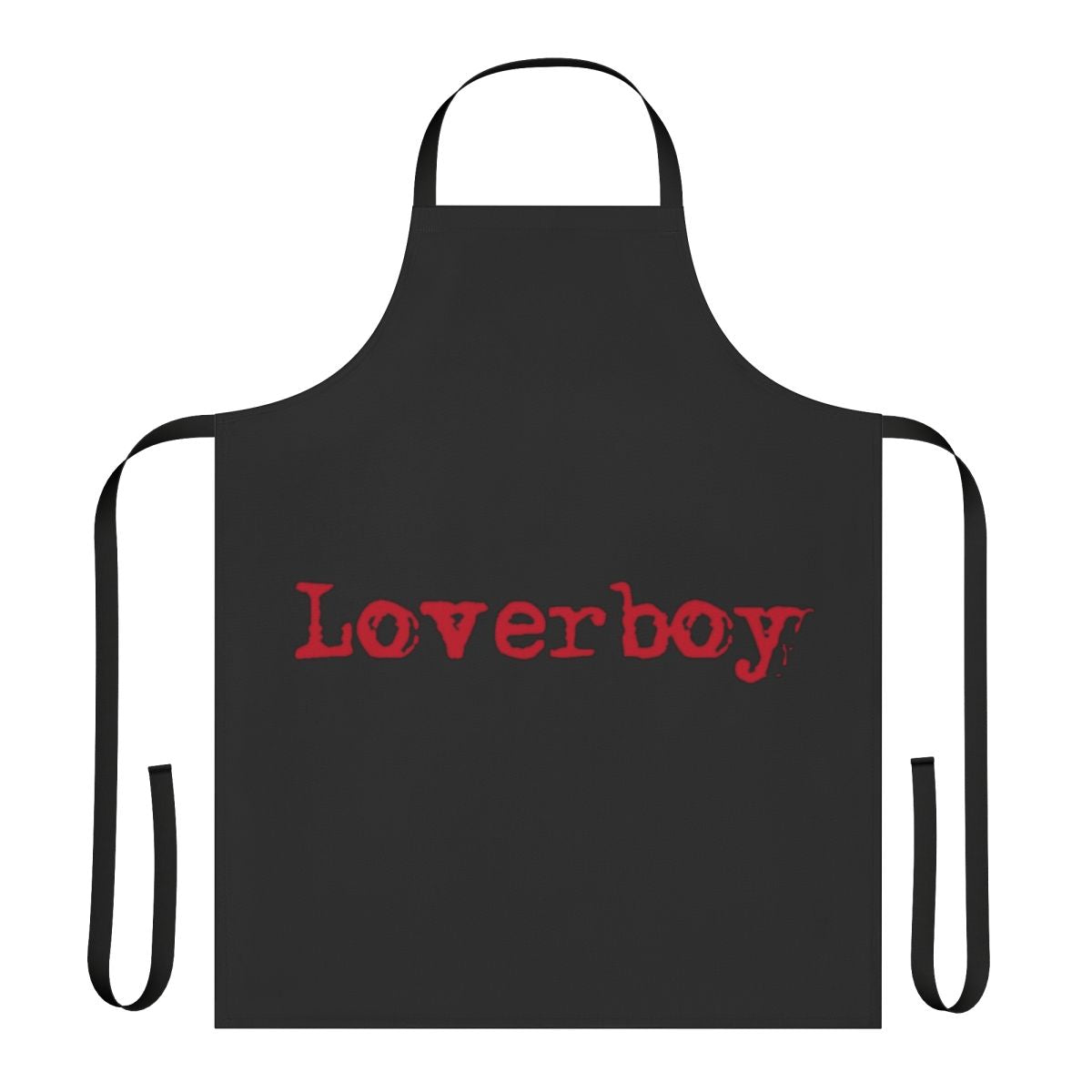 Red logo music tour apron with "Loverboy" design