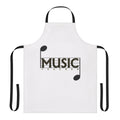 Stylish Musical Teacher Apron with Music Symbols, Piano, G-Clef, and Notes