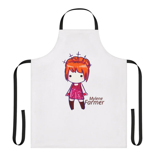 Mylene Farmer inspired apron with fan-designed graphics