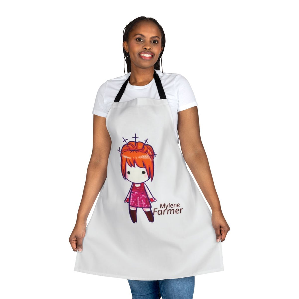 Mylene Farmer inspired apron with fan-designed graphics