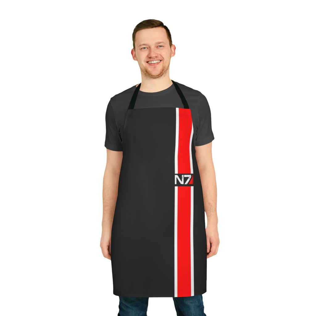 Mass Effect N7 red apron with iconic logo
