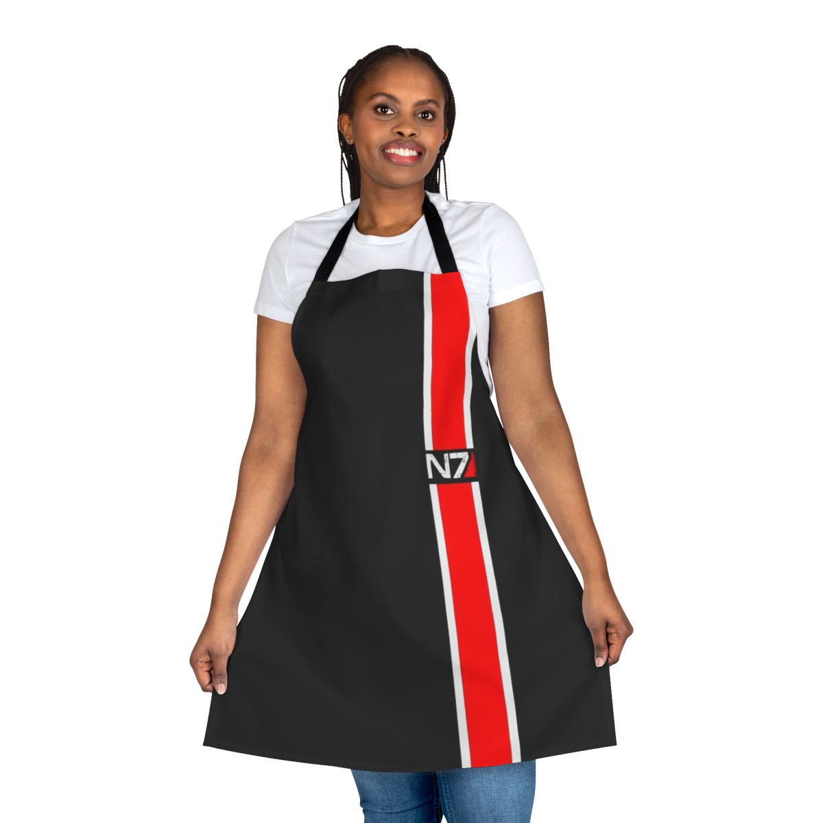 Mass Effect N7 red apron with iconic logo