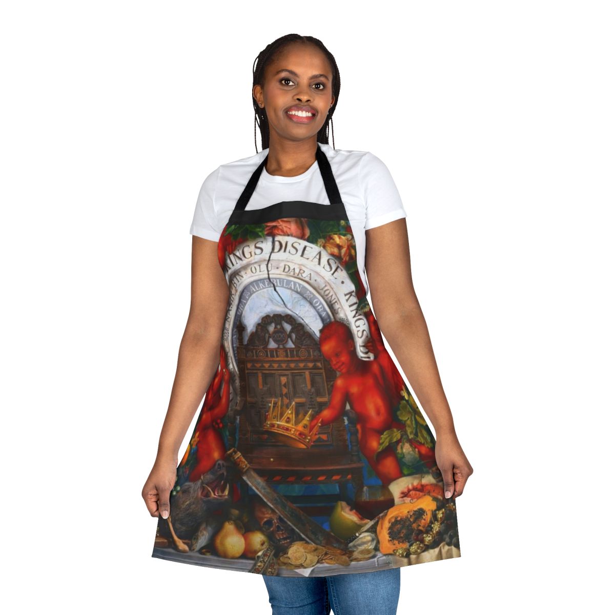 Apron featuring stylized design inspired by Nas' music