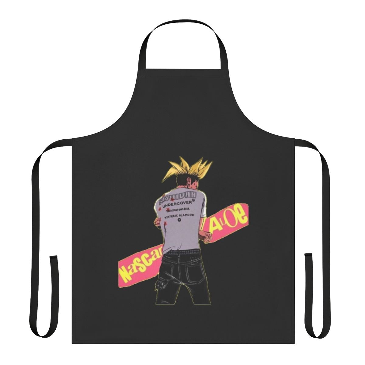 Nascar Aloe inspired apron featuring a bold, graphic design