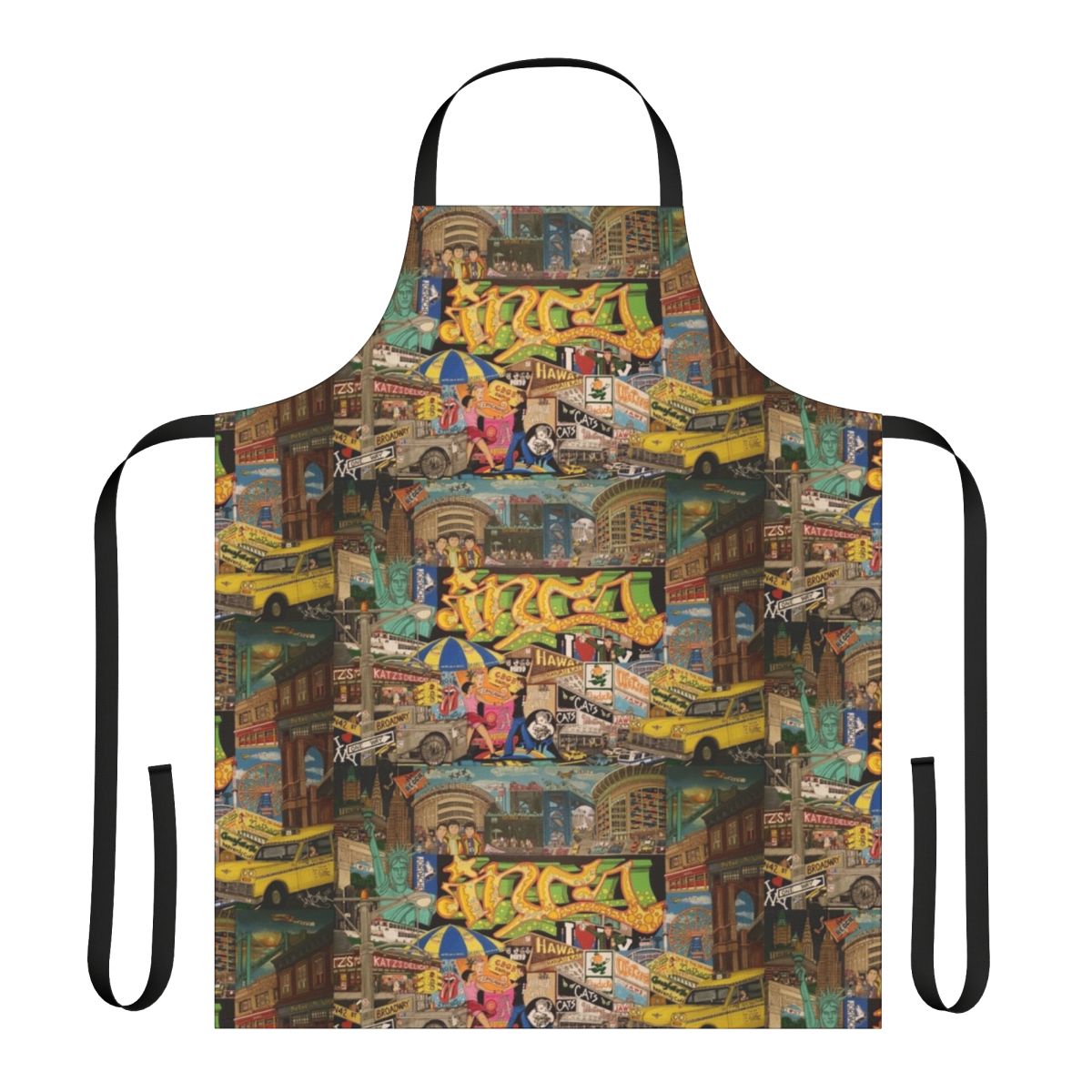 Vibrant New York City-themed apron with "I Love NY" design