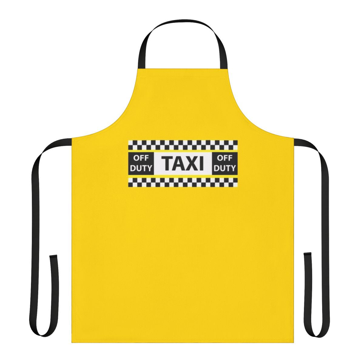 Checkerboard pattern apron inspired by the iconic New York City yellow taxi cab