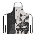 Nier Automata themed apron with character designs