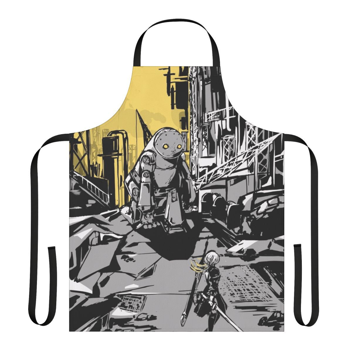 Nier Automata-Inspired Apron Featuring 2B and 9S Characters
