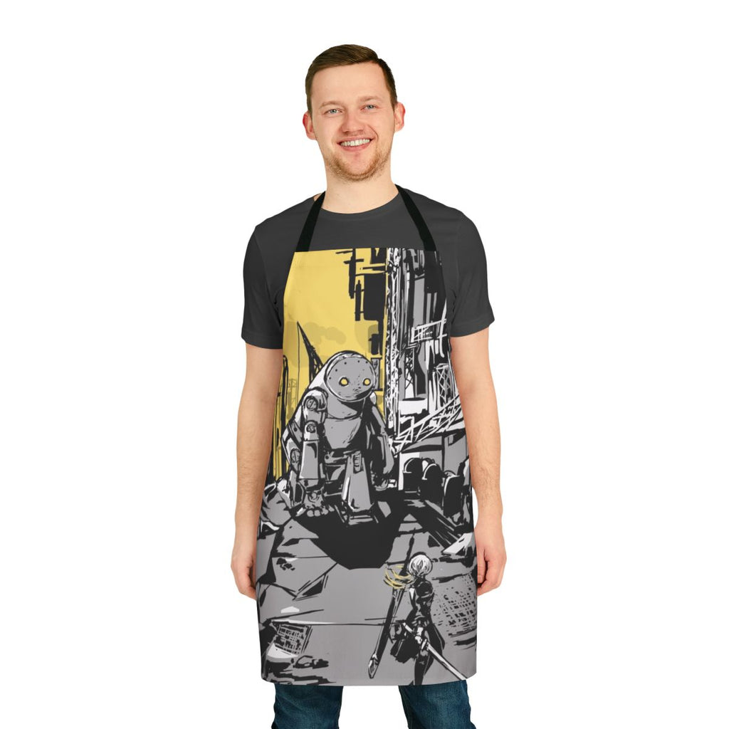 Nier Automata-Inspired Apron Featuring 2B and 9S Characters