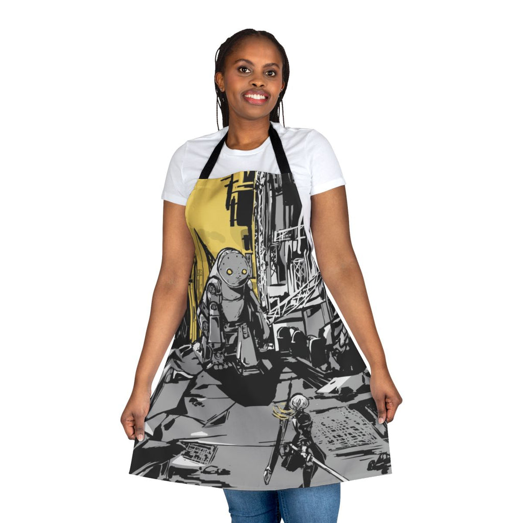 Nier Automata-Inspired Apron Featuring 2B and 9S Characters
