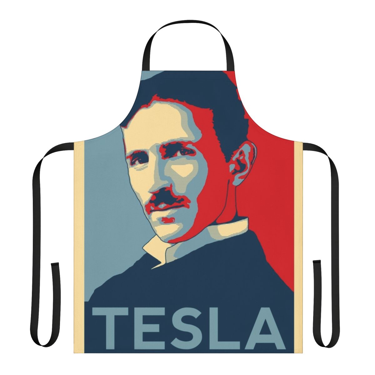 Nikola Tesla inspired apron with scientific and electrical design