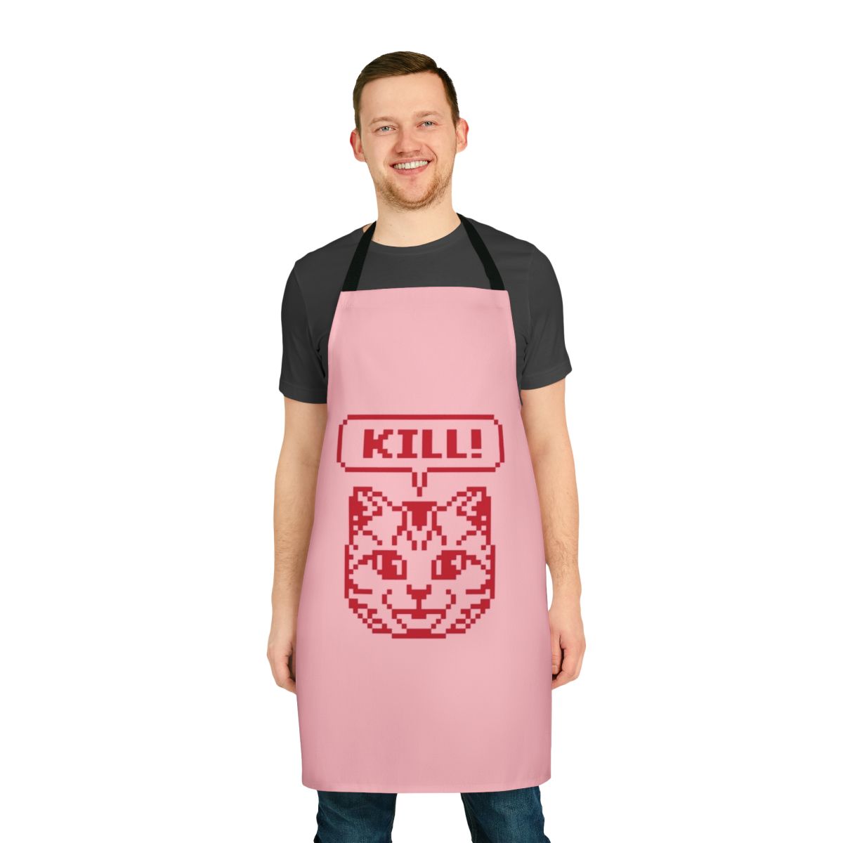 Sleek and durable cat-themed apron inspired by the No More Heroes video game series