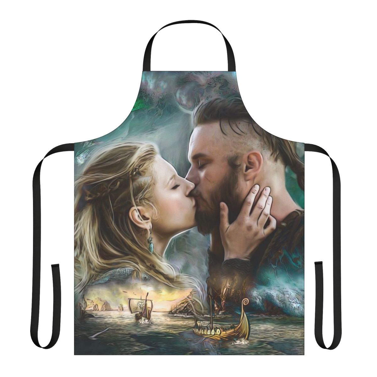 Odin-themed apron with Viking designs and Norse mythology patterns