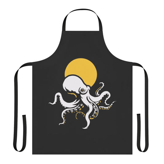 Stylish apron featuring a vibrant octopus graphic design