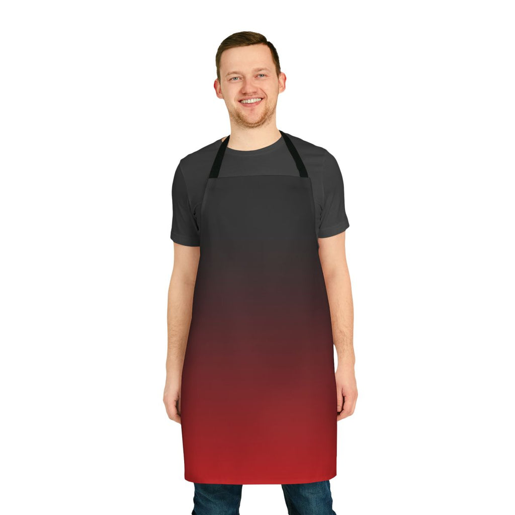Black to red gradient ombre pattern apron