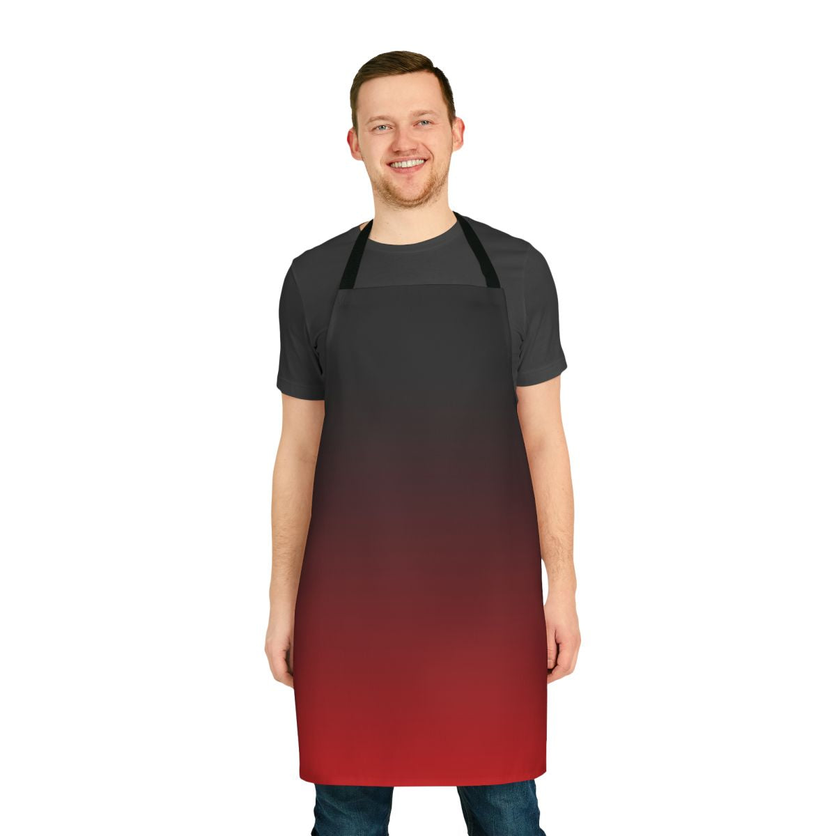 Black to red gradient ombre pattern apron