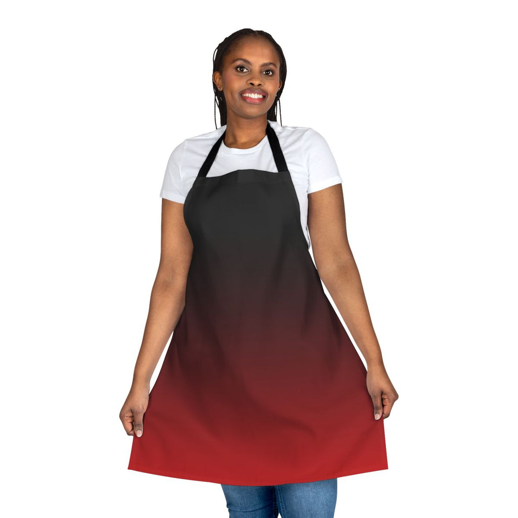 Black to red gradient ombre pattern apron