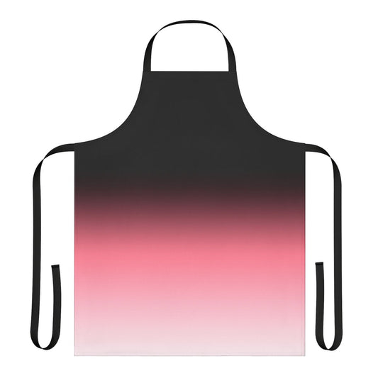 Black, pink and white ombre dip dye pattern apron