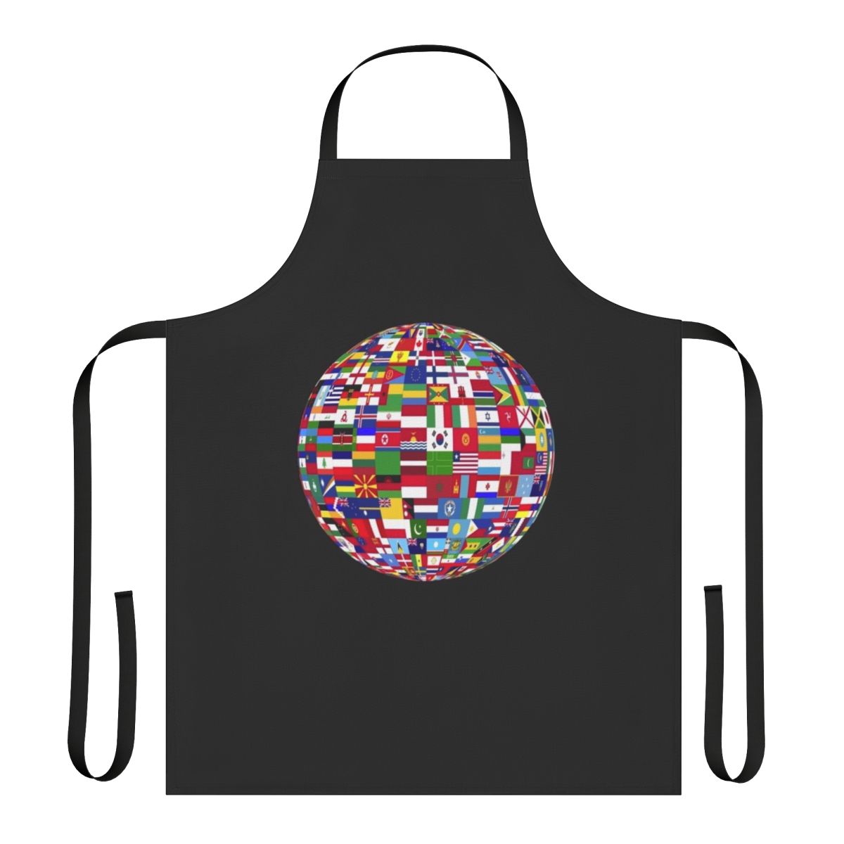 Vibrant one globe apron design featuring the world map