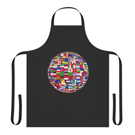 Vibrant one globe apron design featuring the world map
