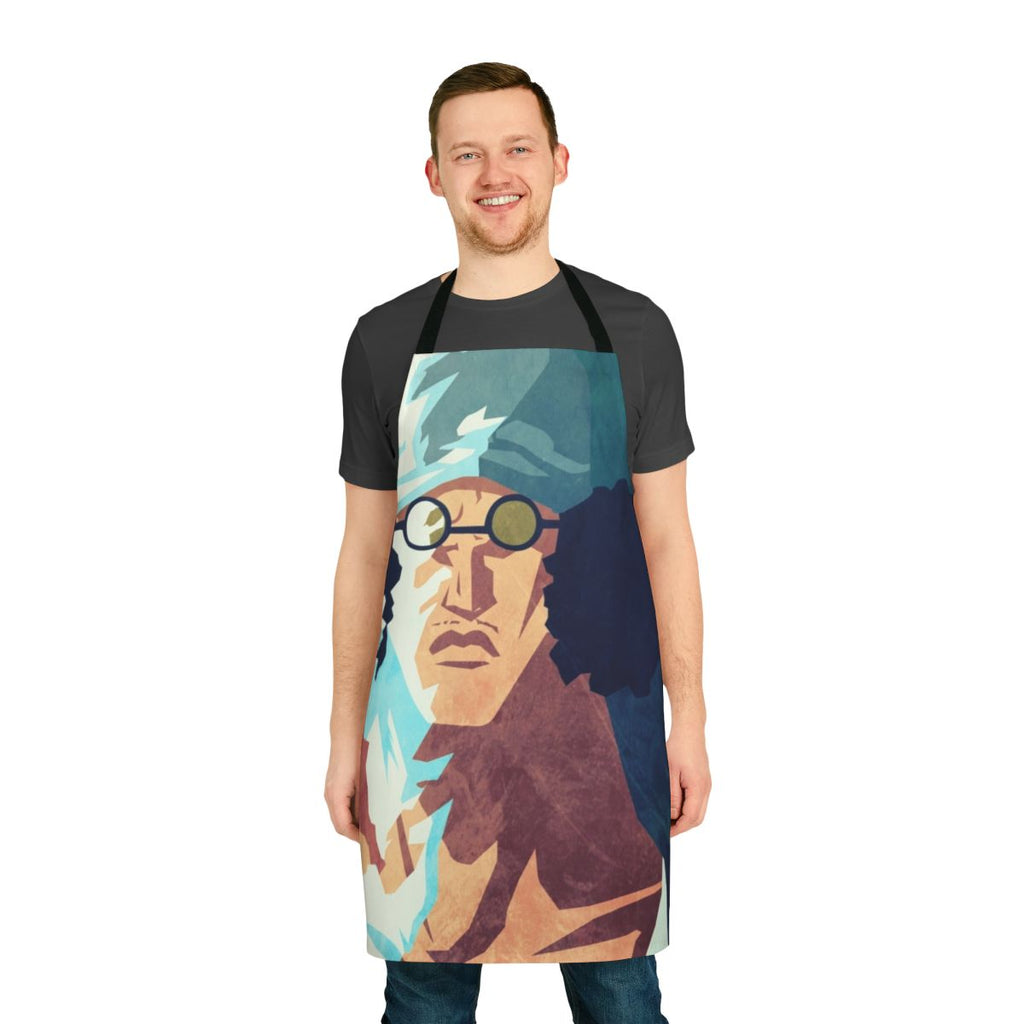 One Piece-themed apron featuring the character Aokiji, the Ice Admiral