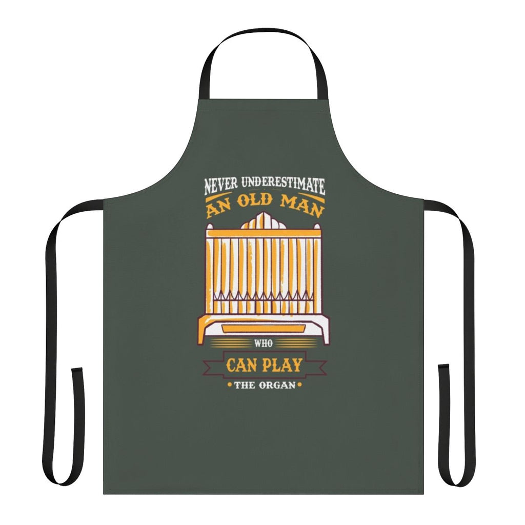 Organist-themed apron with a creative music quote design