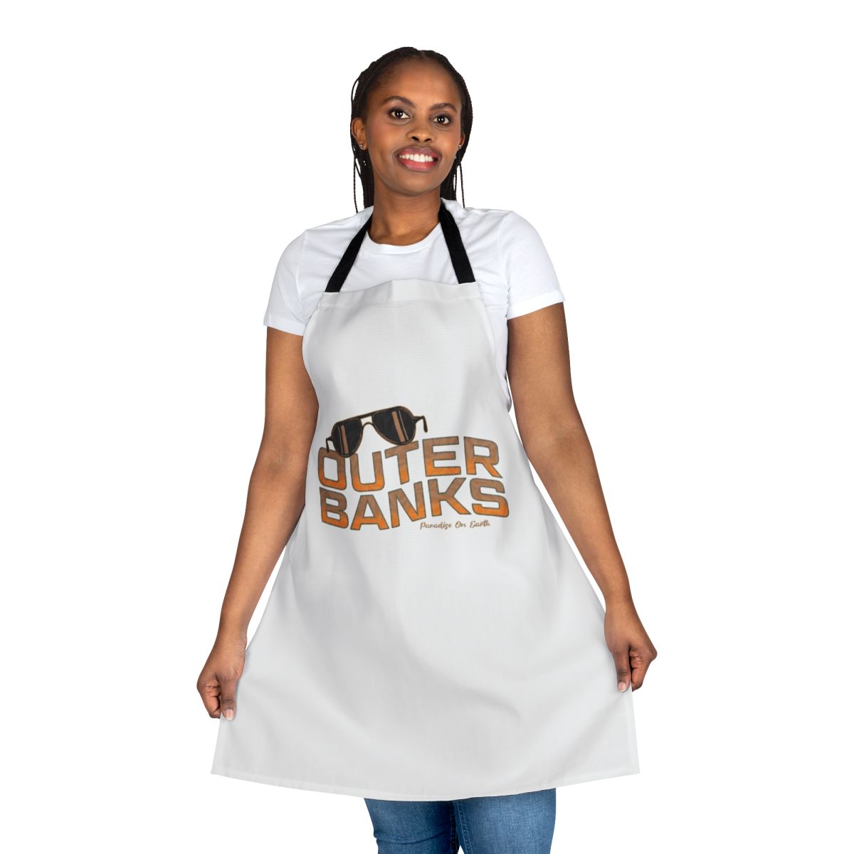Outer Banks-themed apron with pockets and adjustable straps for beach and surfing activities